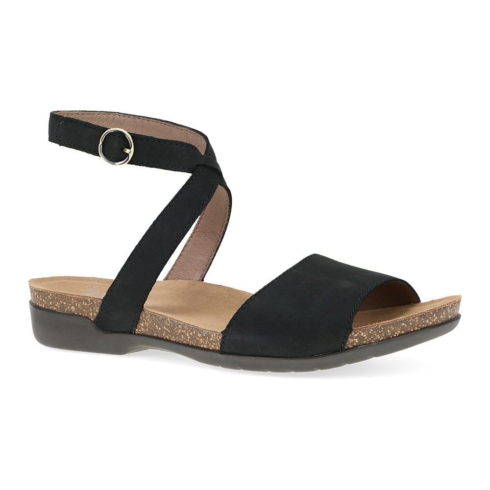 Dansko Rafferty Womens Shoes Black Milled Nubuck