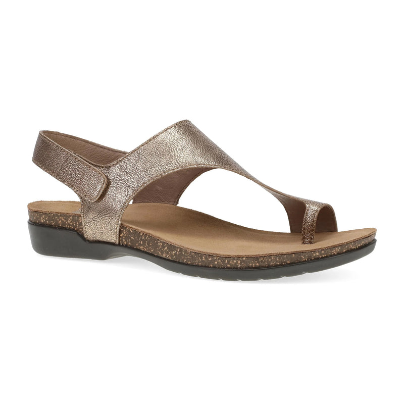 Dansko Reece T-Strap Slingback Sandal - Bronze Metallic Womens Shoes BronzeMetallic