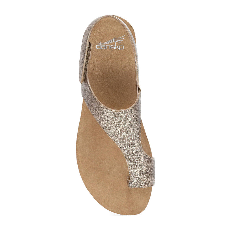 Dansko Reece T-Strap Slingback Sandal - Bronze Metallic Womens Shoes