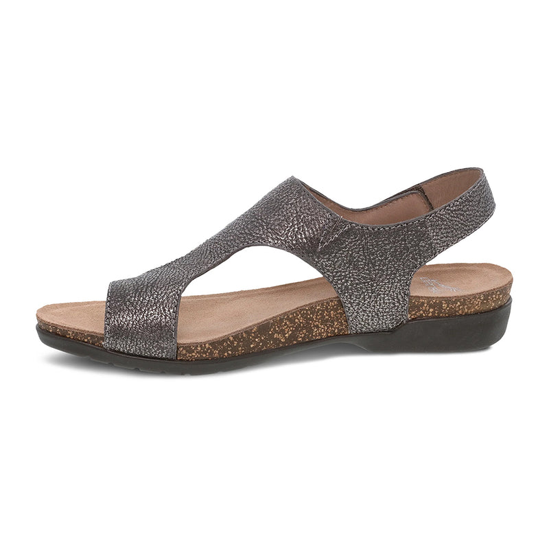 Dansko Reece T-Strap Slingback Sandal - Pewter Metallic Womens Shoes