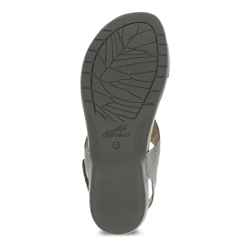 Dansko Reece T-Strap Slingback Sandal - Pewter Metallic Womens Shoes