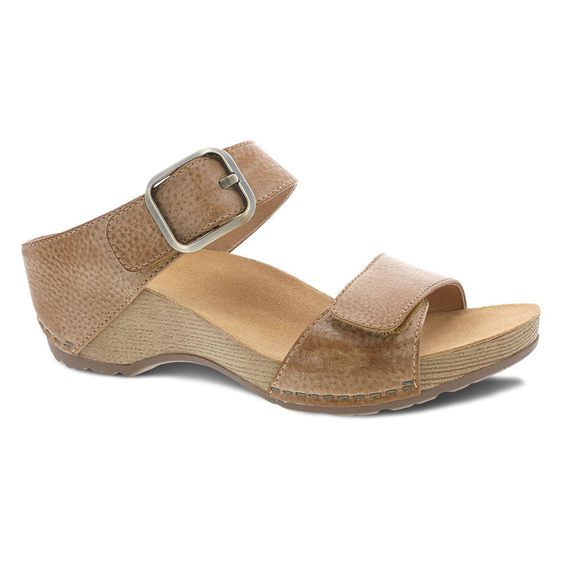 Dansko Tanya Double Strap Slide Sandal Womens Shoes Tan