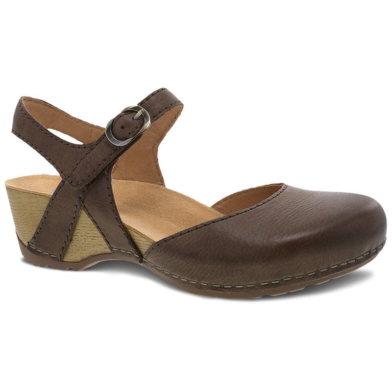 Dansko Tiffani Womens Shoes Brown Milled Burnished