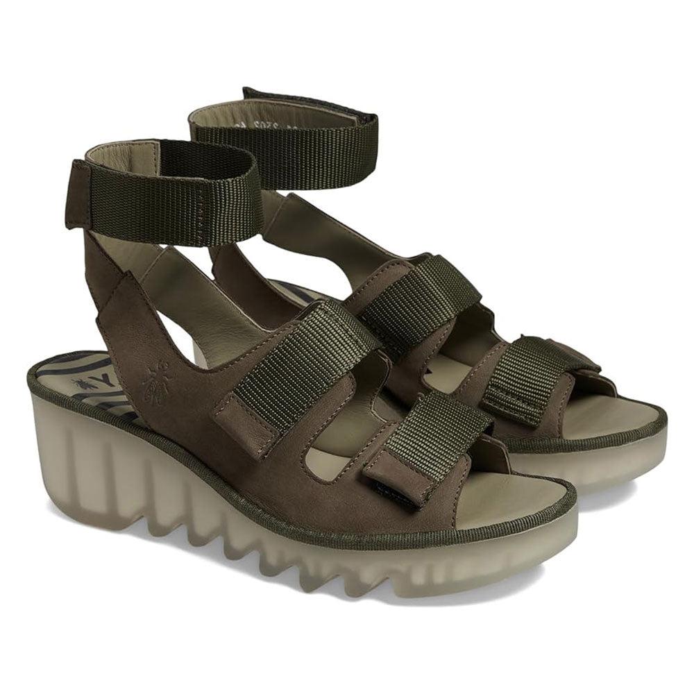 Fly London Bech 474 Womens Shoes Khaki