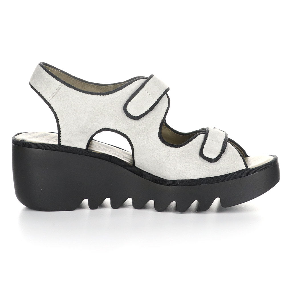 Fly London Bara Double Buckle Sandal 355FLY Womens Shoes Concrete