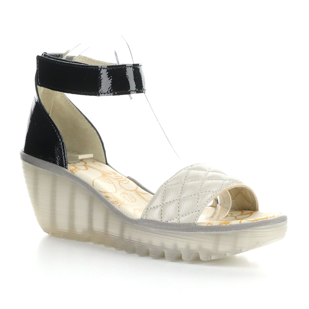 Fly London Yaru 471 Womens Shoes Silver/Black Patent