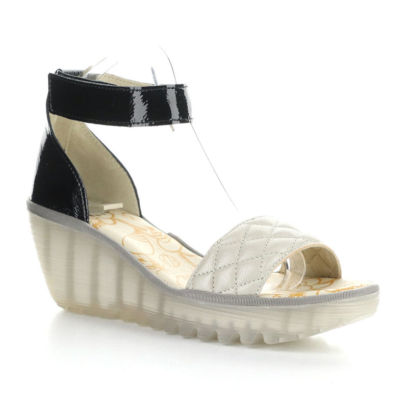Fly London Yaru 471 Womens Shoes Silver/Black Patent