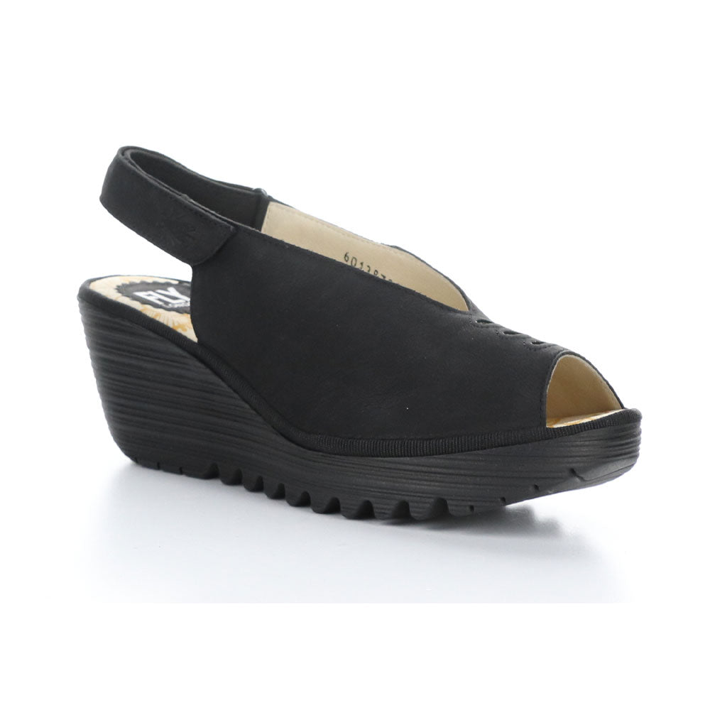 Fly London Yeay Sling-Back Sandal Yeay387FLY Womens Shoes Black