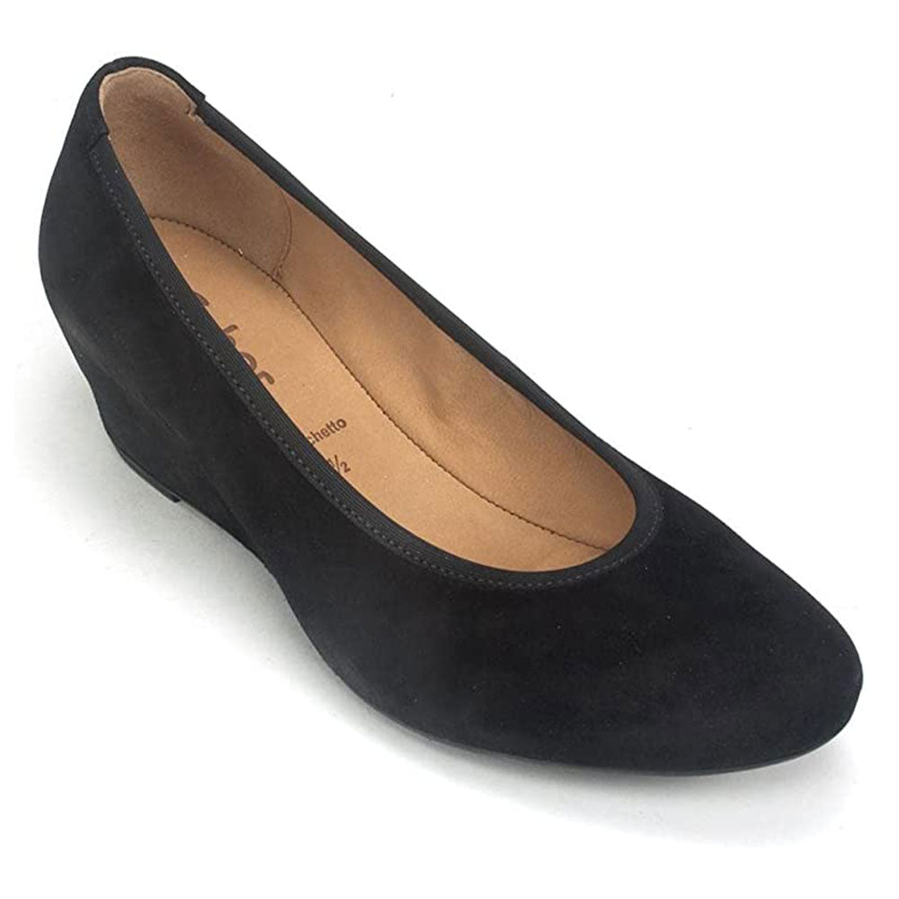 Gabor 0.5360 Dress Wedge Womens Shoes Black Suede