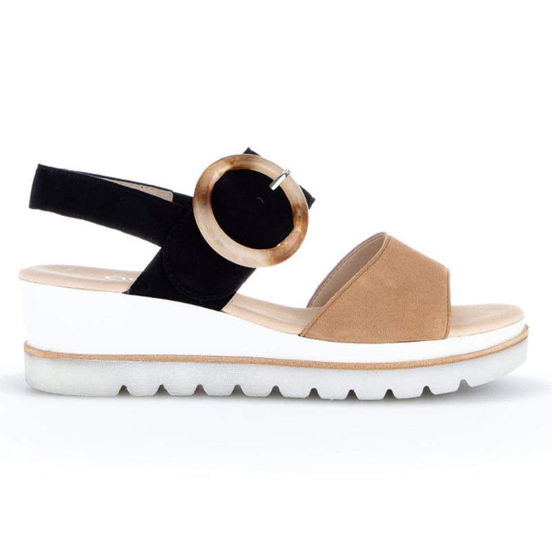 Gabor Buckle Strap Sandal 24645 Womens Shoes Caramel/Atlantik