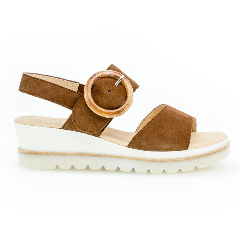 Gabor Buckle Strap Sandal 24645 Womens Shoes Whisky