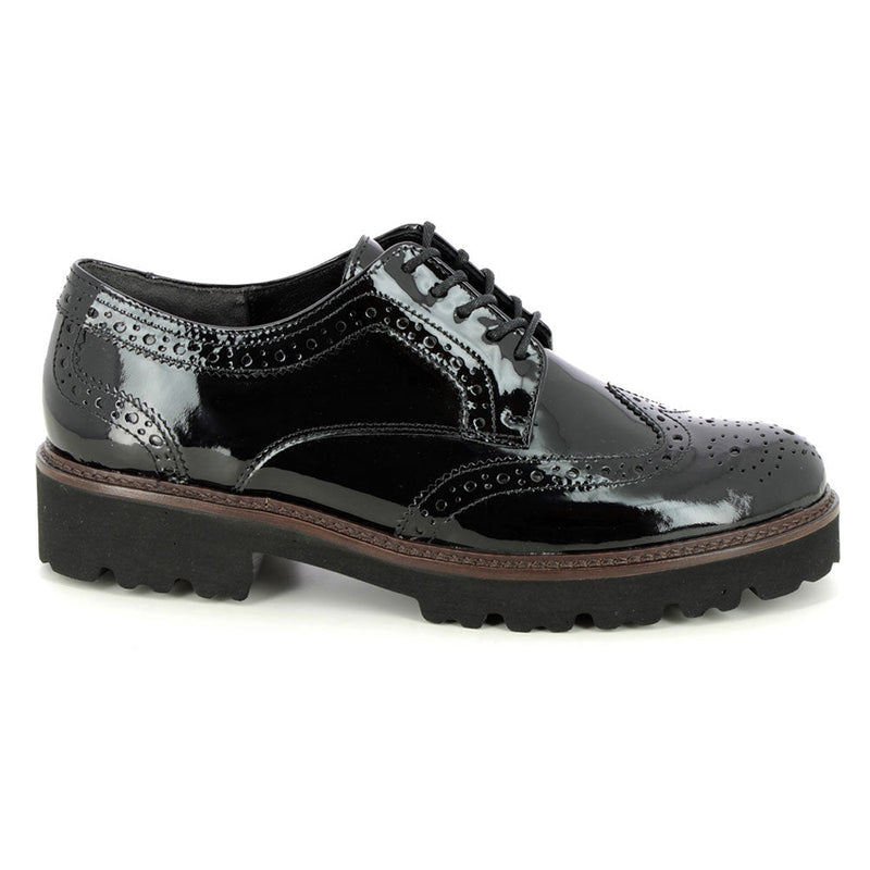Gabor 05.244 Patent Leather Lace Up Womens Shoes Black Patent