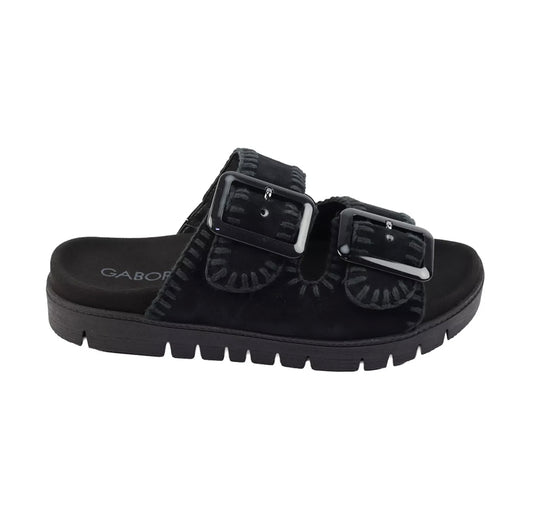 Gabor 83.741 Womens Shoes Black Suede