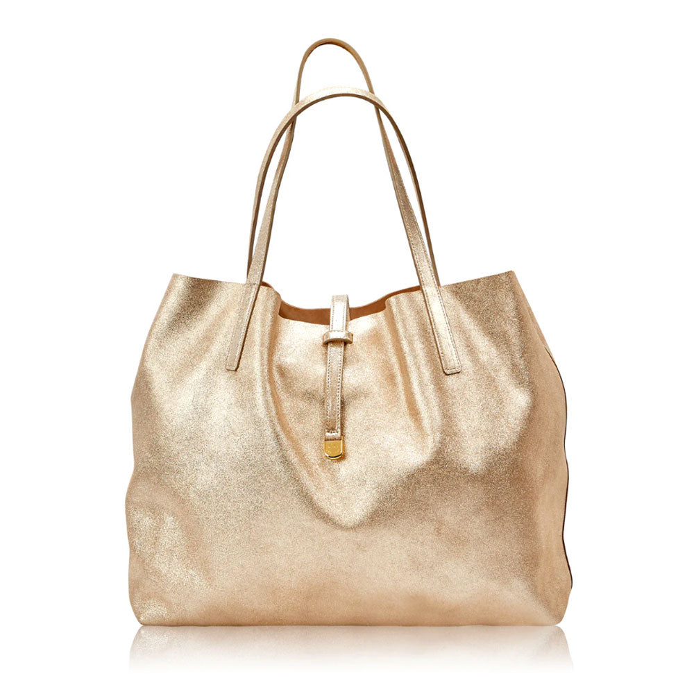 GiGi New York Luna Tote Handbags Platino Met Leather