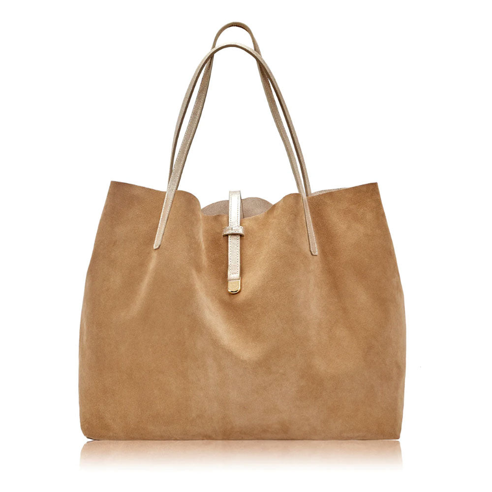 GiGi New York Luna Tote Handbags Platino Met Leather