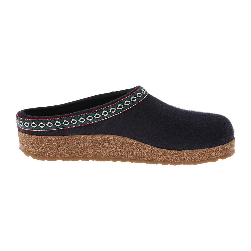 Haflinger Unisex GZ Classic Boiled Wool Clog Navy | Simons Shoes