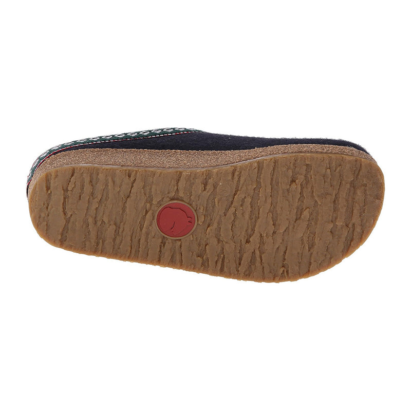 Haflinger Unisex GZ Classic Boiled Wool Clog Navy | Simons Shoes