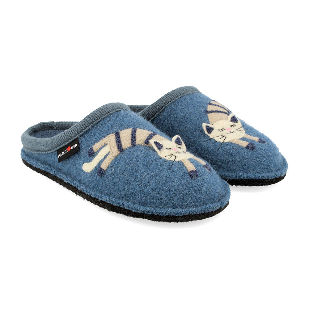 Haflinger Katze Womens Shoes Blue