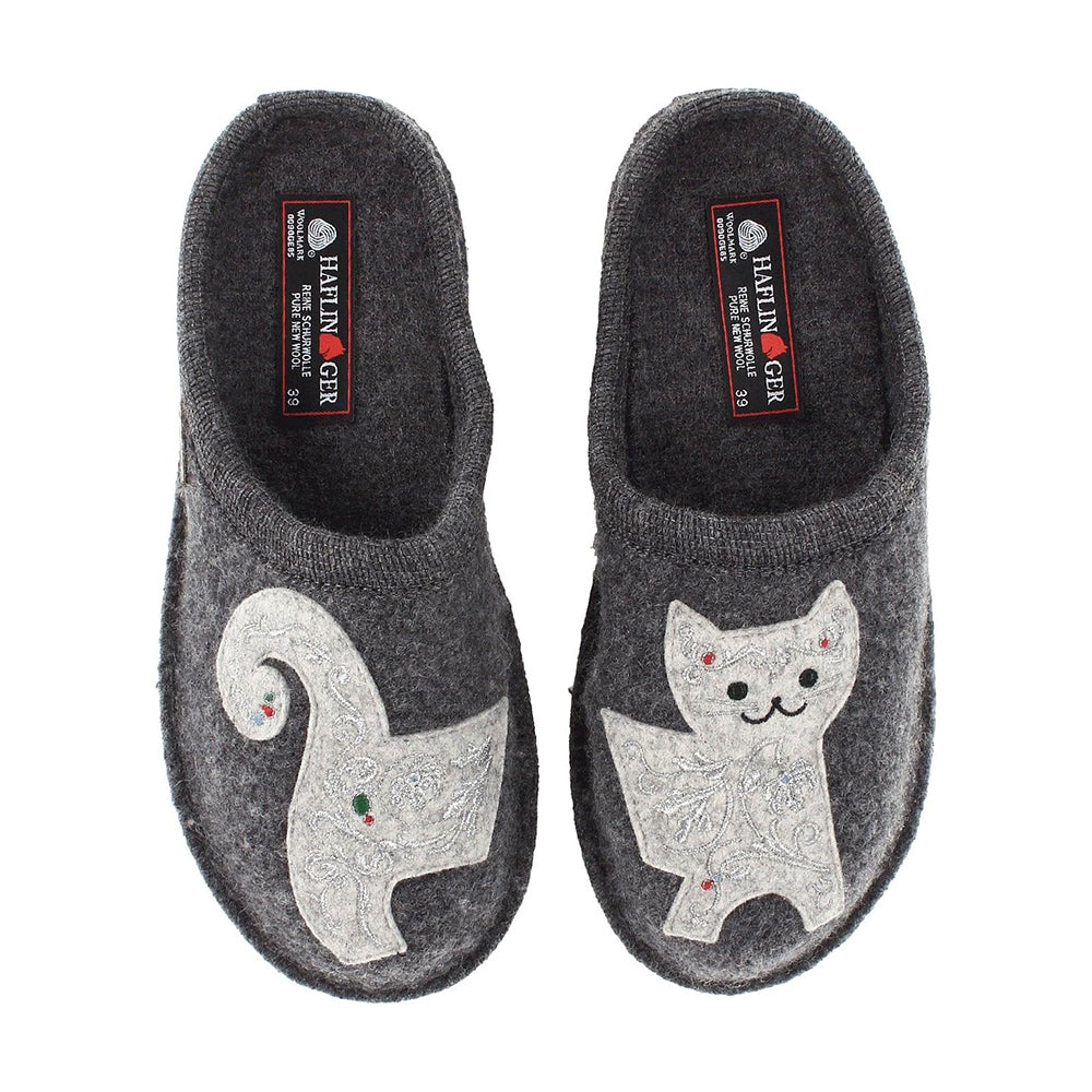 Haflinger Lizzy Slippers Womens Shoes Grey
