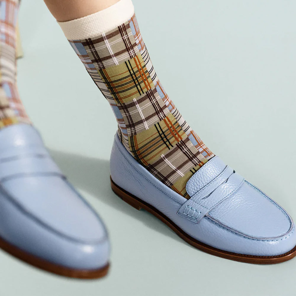 Hansel From Basel Madras Crew Womens Hosiery