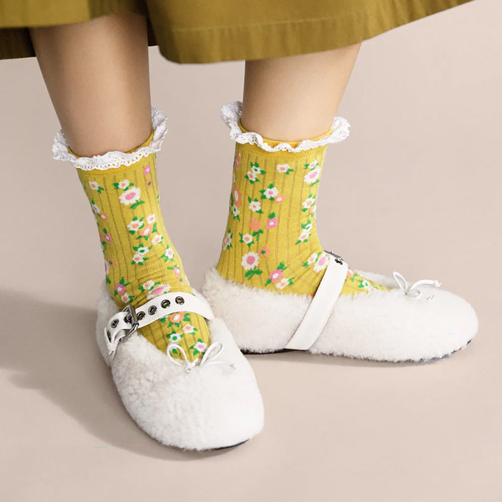 Hansel From Basel Mellow Yellow Crew Womens Hosiery