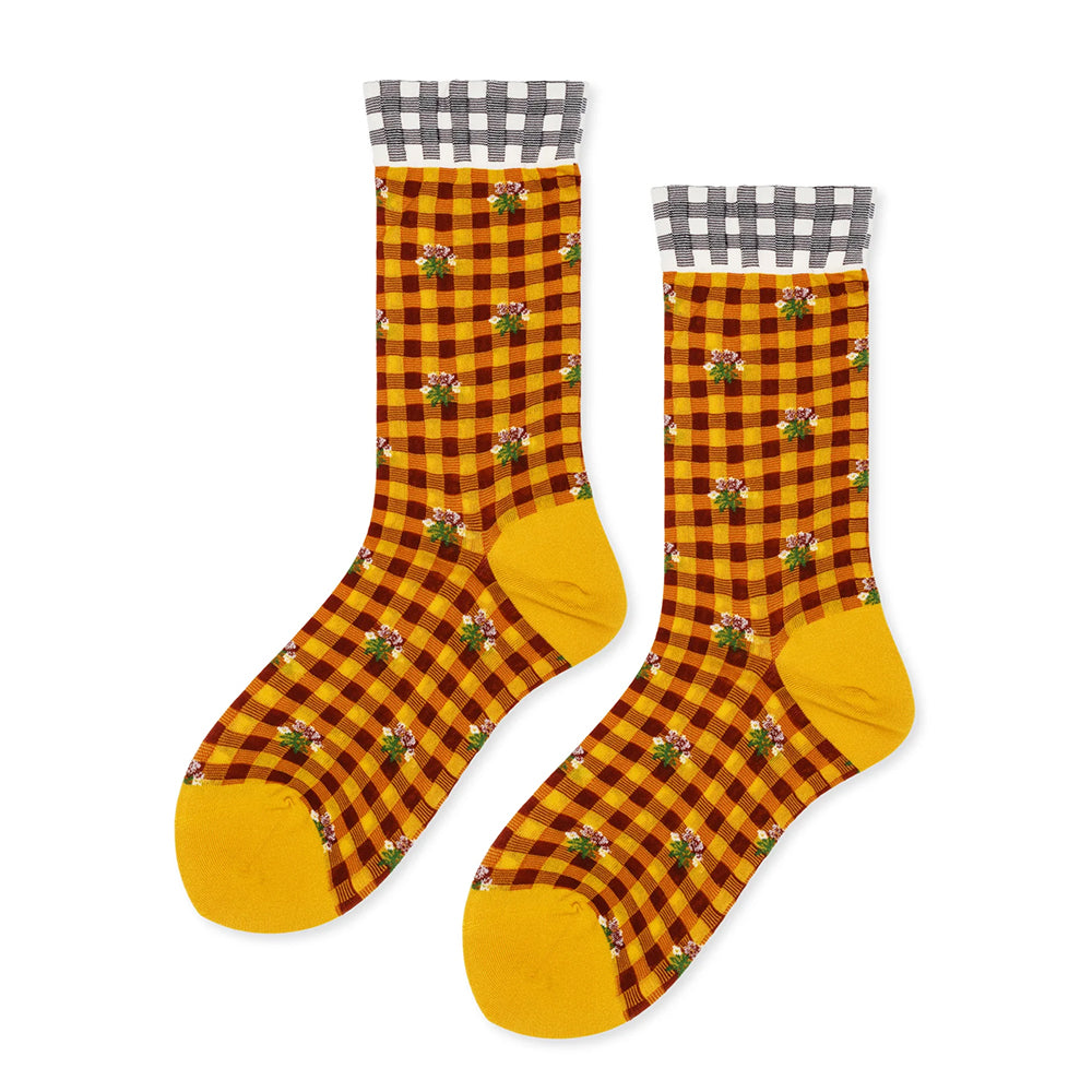 Hansel From Basel Picnic Crew Womens Hosiery Yellow