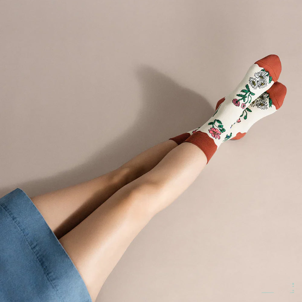 Hansel From Basel Retro Flower Crew Womens Hosiery