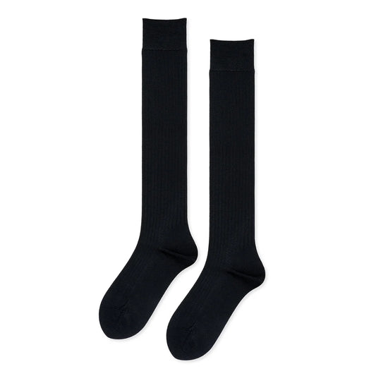 Hansel From Basel Bemberg Rib Knee Hi Womens Hosiery Black