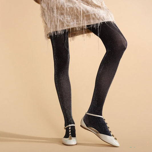 Hansel From Basel Opaque Shimmer Tight Womens Hosiery Black