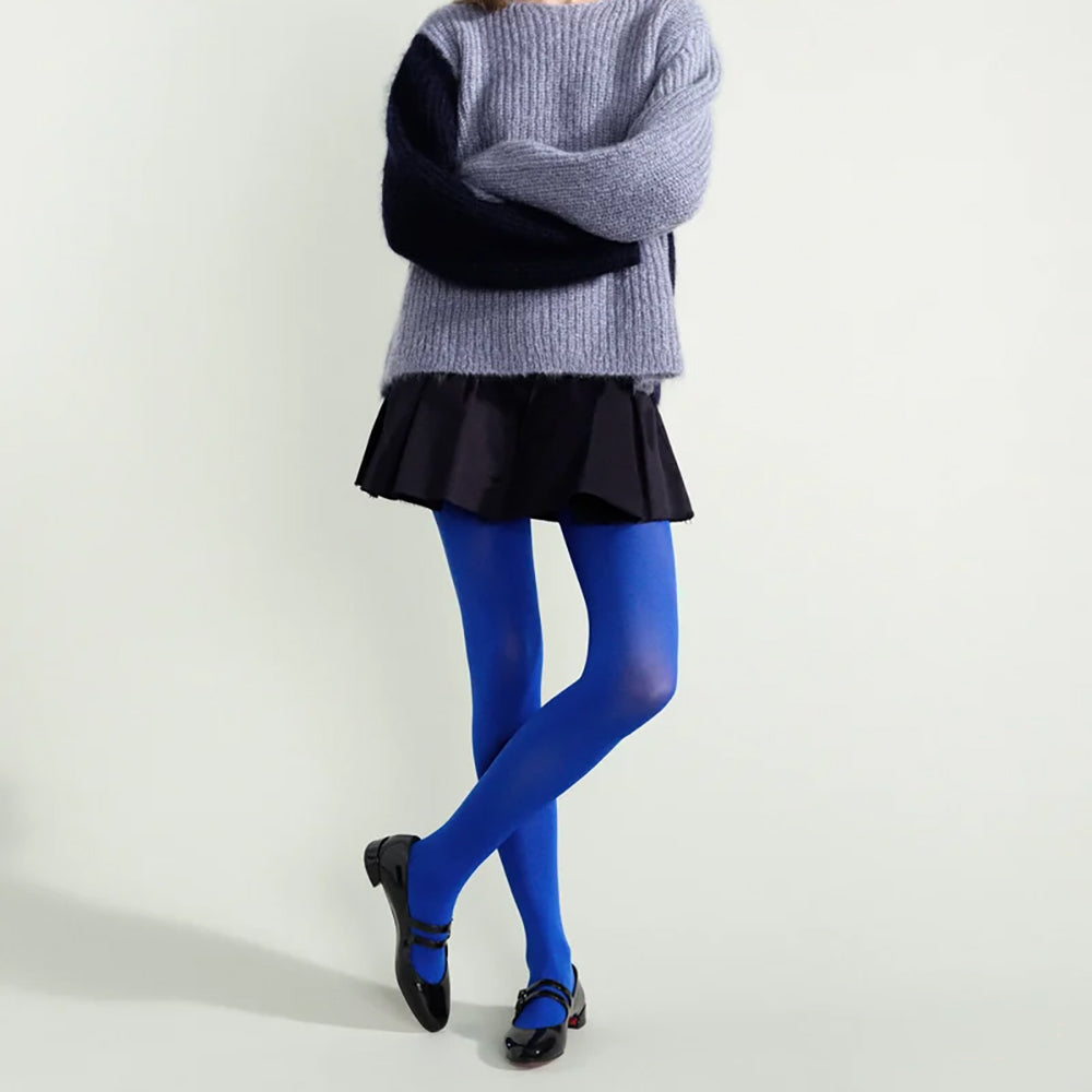 Hansel From Basel Opaque Tight Womens Hosiery Electric Blue