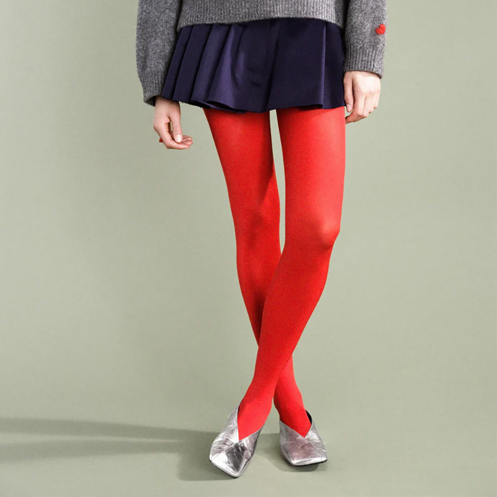 Hansel From Basel Opaque Tight Womens Hosiery Red