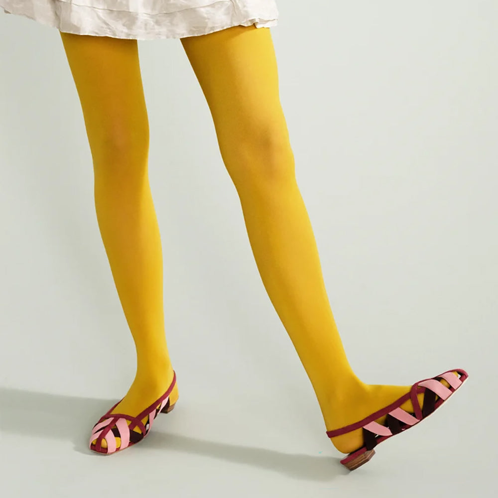 Hansel From Basel Opaque Tight Womens Hosiery Vintage Gold