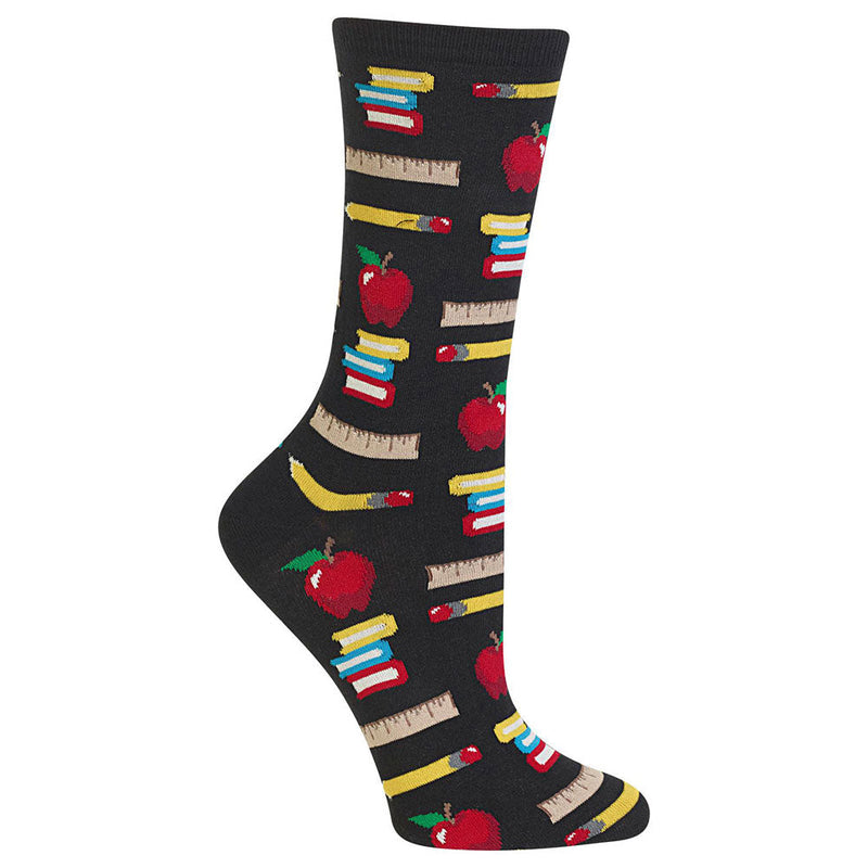 Hot Sox Teacher’s School Supplies Crew Sock Womens Hosiery 