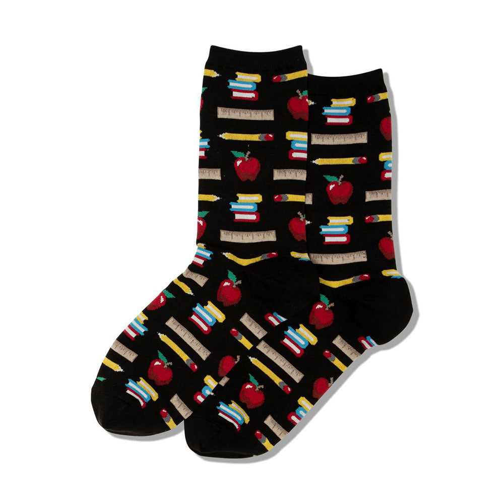 Hot Sox Teacher’s School Supplies Crew Sock Womens Hosiery 