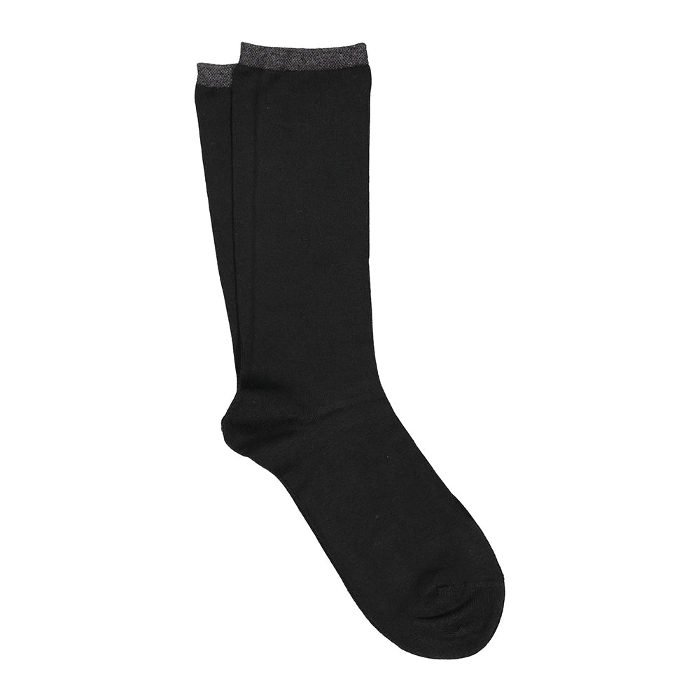 ILux 1206 Lightweight Comfy Minimal Crew Sock | Simons Shoes Black