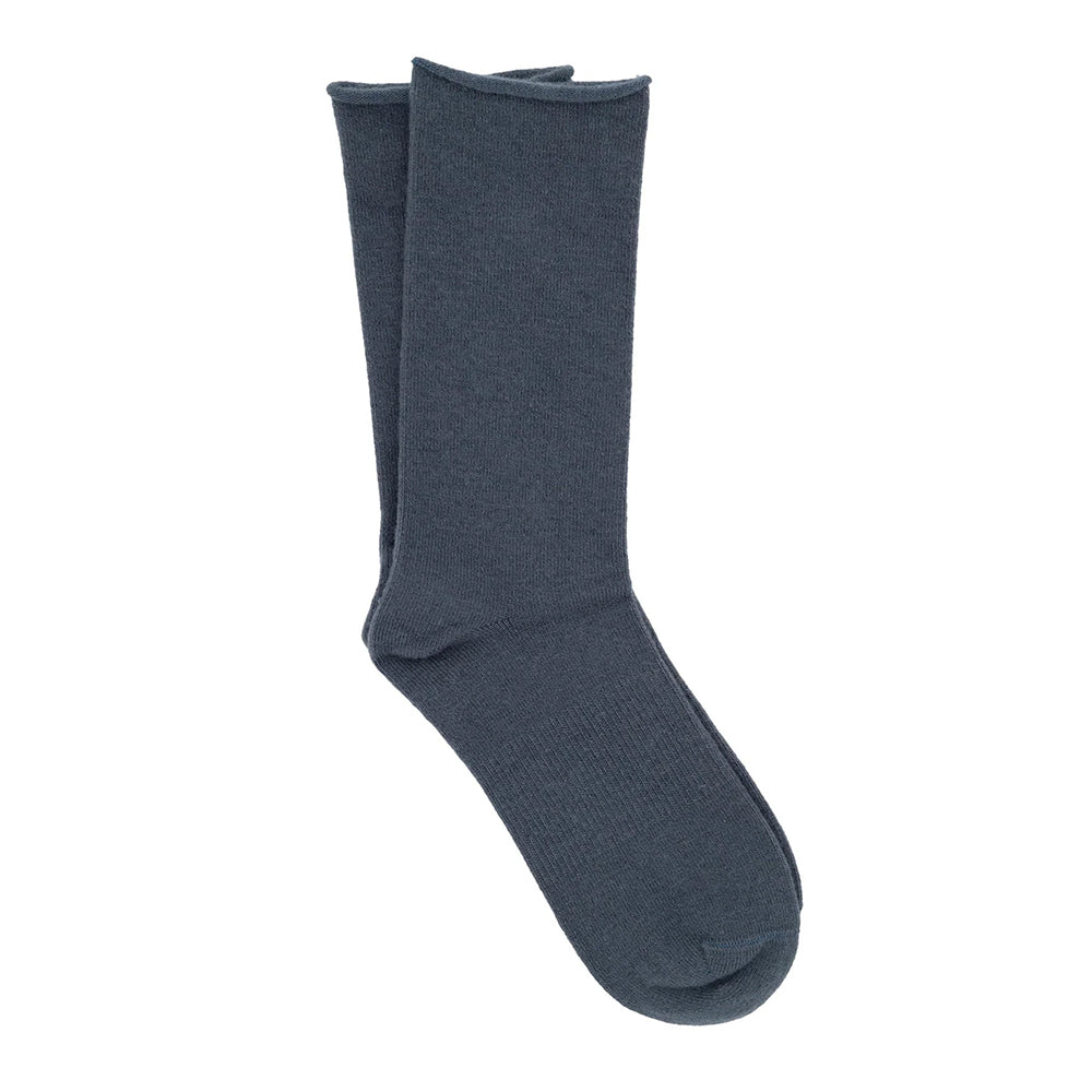 Ilux 1557 Cashelle Cozy Cashmere Silk Roll Top Sock | Simons Shoes Navy Blue 