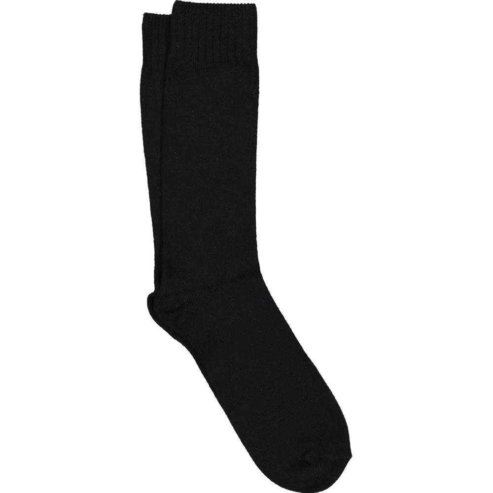 ilux Cozy Cashmere Silk 2-Ply Jersey ﻿Crew Socks (5096) Mens Hosiery Black