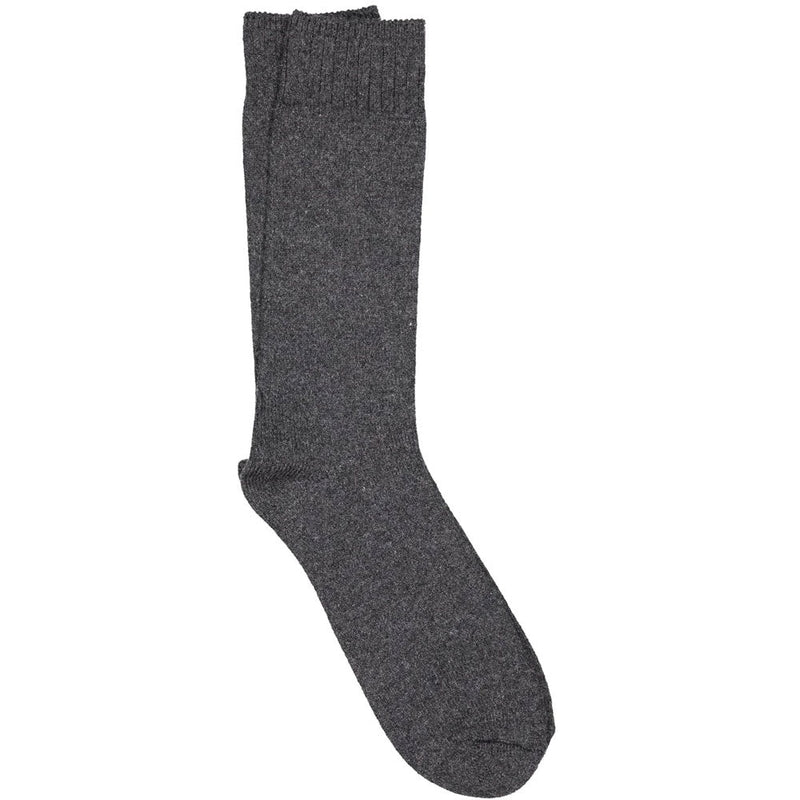 ilux Cozy Cashmere Silk 2-Ply Jersey ﻿Crew Socks (5096) Mens Hosiery Charcoal