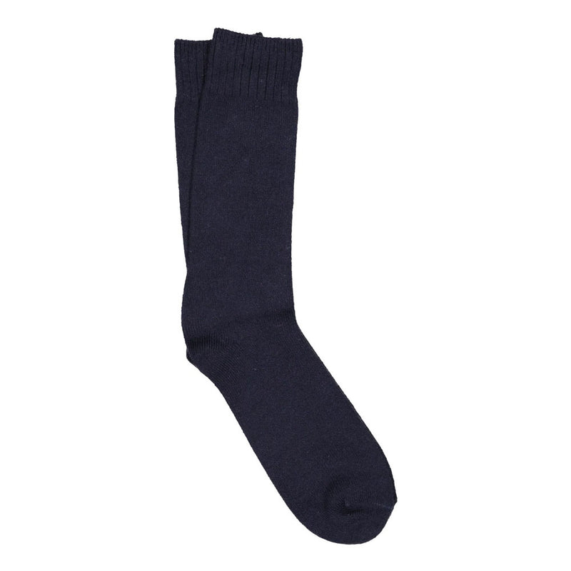 ilux Cozy Cashmere Silk 2-Ply Jersey ﻿Crew Socks (5096) Mens Hosiery Midnight