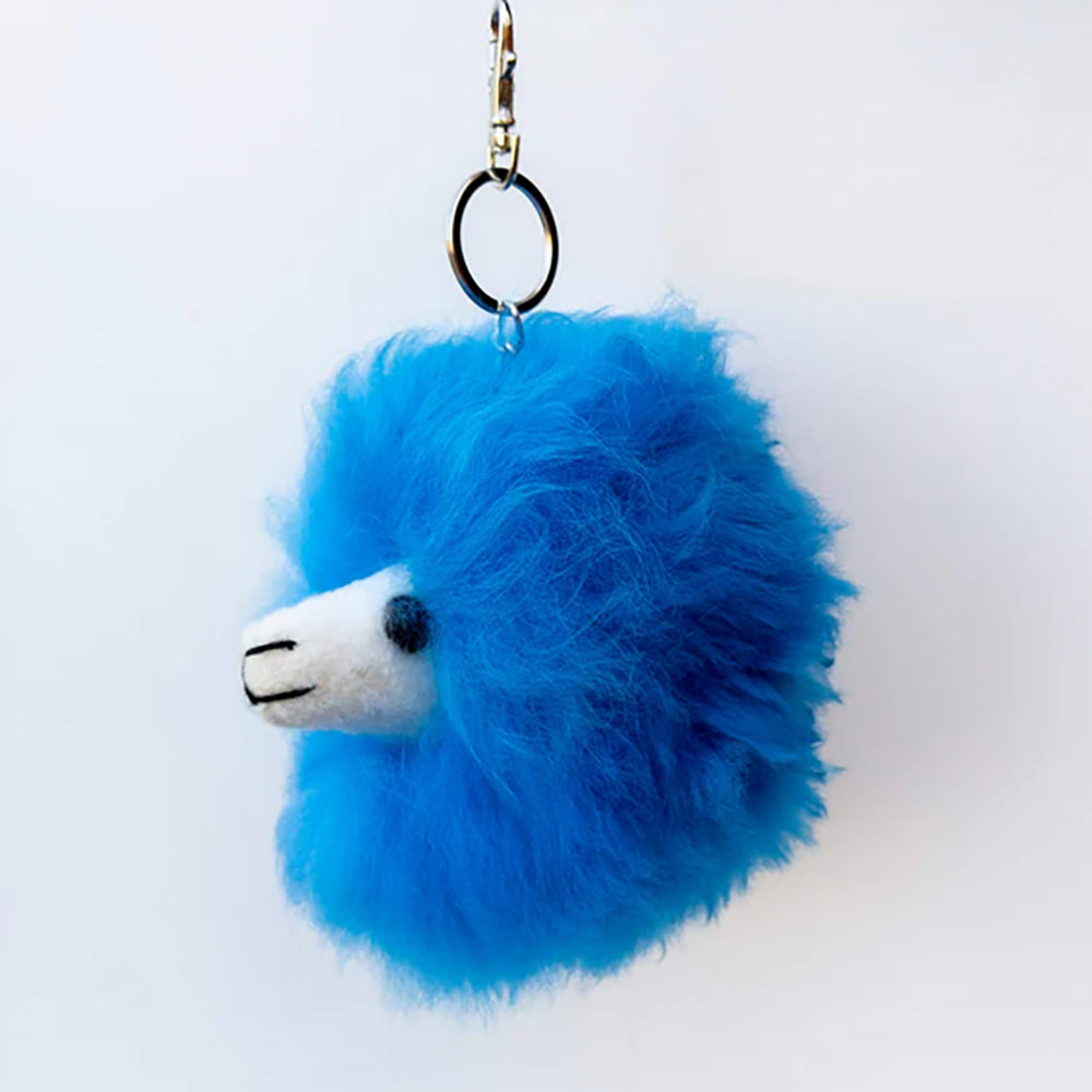 Inspired Peru Happy Alpaca Keychain Accessories blue