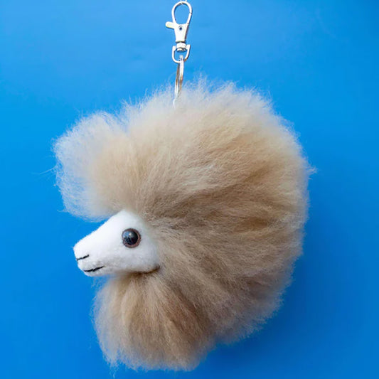 Inspired Peru Happy Alpaca Keychain Accessories natural
