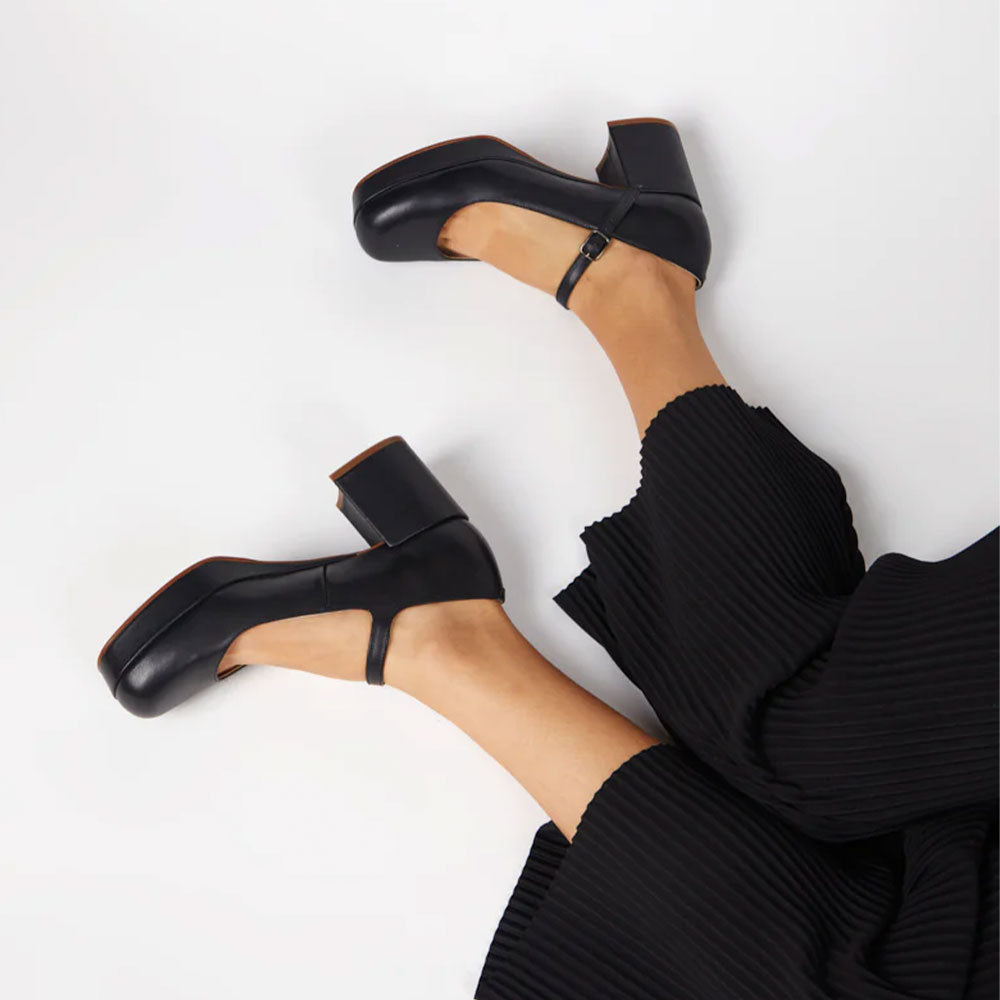Custom Black Leather Chunky Platform Mary Janes Pumps, Casual 90s Style  Platform Heels, Goth Lolita Shoes - Etsy