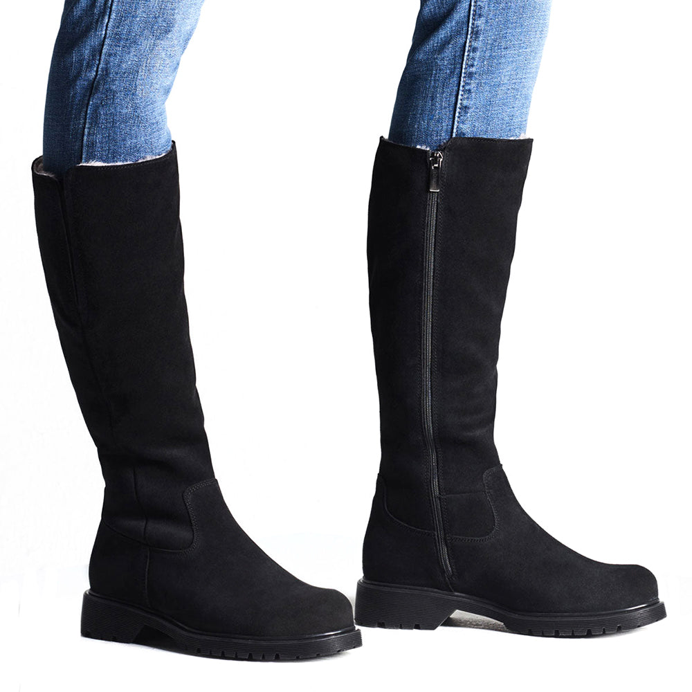 La Canadienne Helene Boot Womens Shoes Black Suede