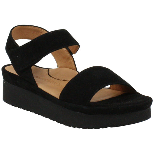 L'Amour Des Pieds Abrilla Sandal - Black Kid Suede Womens Shoes Black Kid Suede