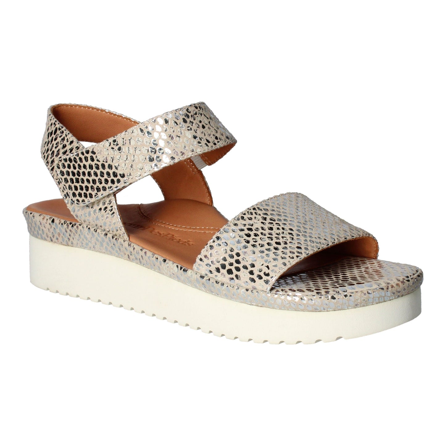 L'Amour Des Pieds Abrilla Sandal - Silver Gold Snake Print Womens Shoes Silver Gold Snake Print
