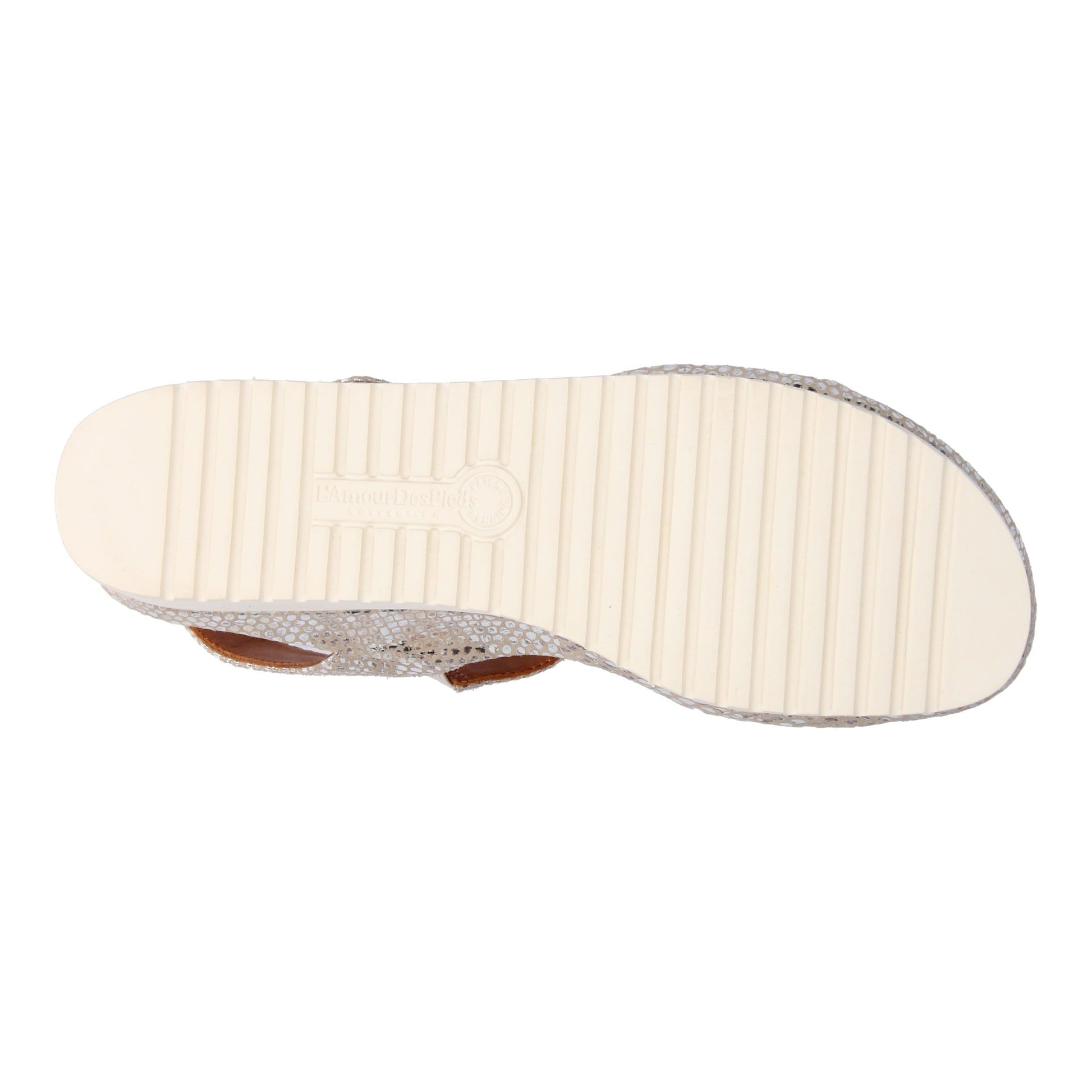 L'Amour Des Pieds Abrilla Sandal - Silver Gold Snake Print Womens Shoes