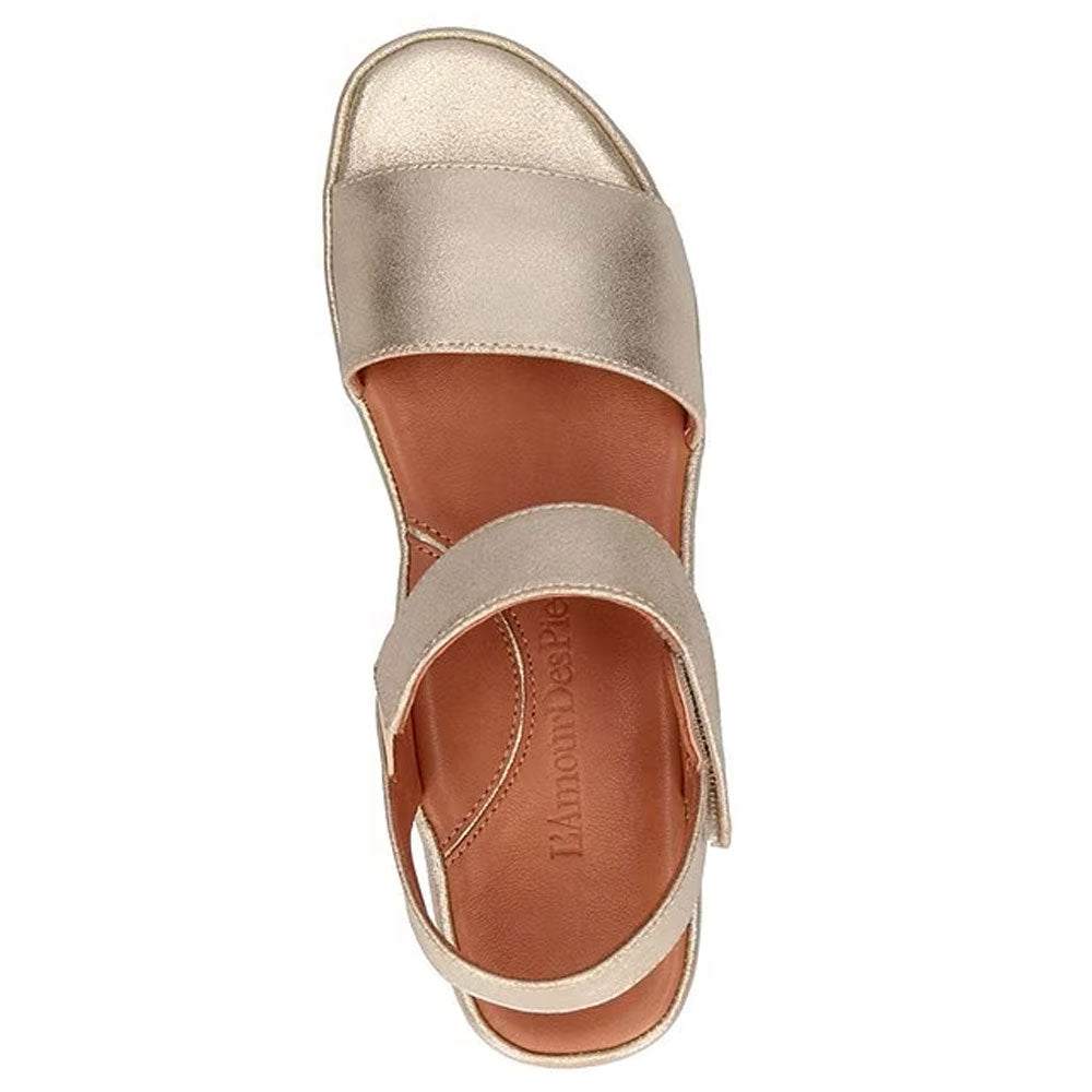 L'Amour Des Pieds Abrilla Sandal - Silver Gold Snake Print Womens Shoes