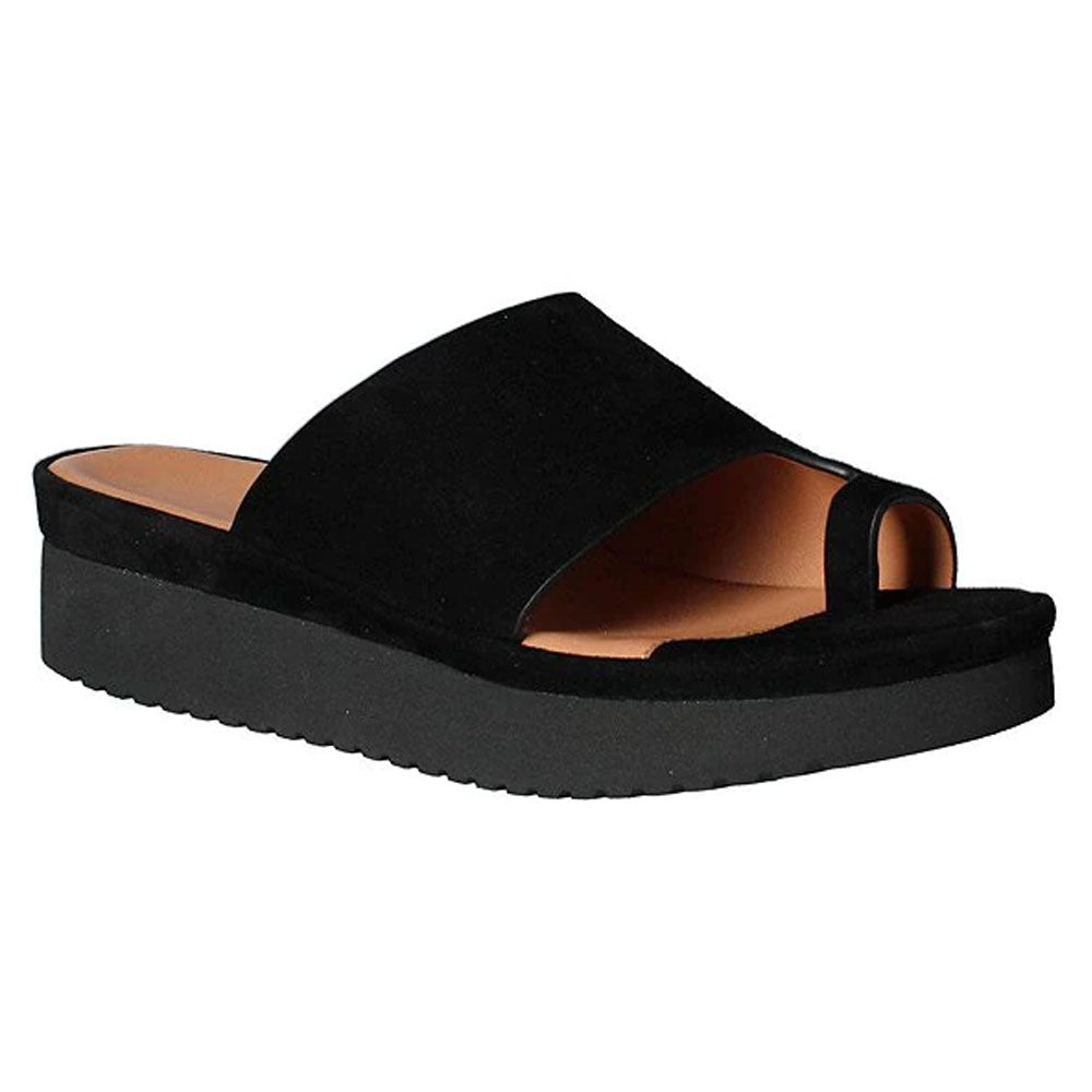 L'Amour Des Pieds Ahlina Slip on Sandal Womens Shoes Black Lamba