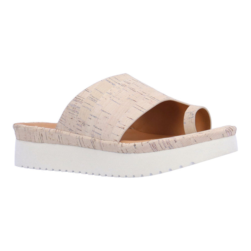L'Amour Des Pieds Ahlina Slip on Sandal Womens Shoes Whitewash Cork