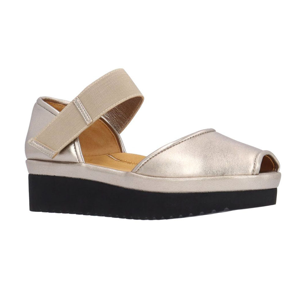 L'Amour Des Pieds Amadour Open Toe Wedge Sandal Womens Shoes Champagne